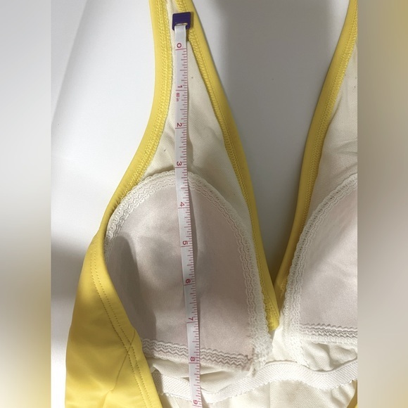 Anne Cole Pale Yellow Stretchy Halter Top One Piece Swimsuit - Picture 8 of 9